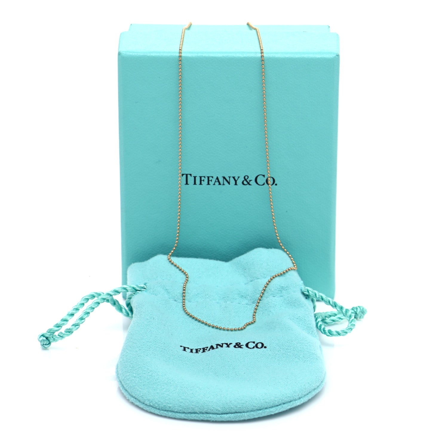 Tiffany 18K Rose Gold Beaded Chain Necklace 5 of 5