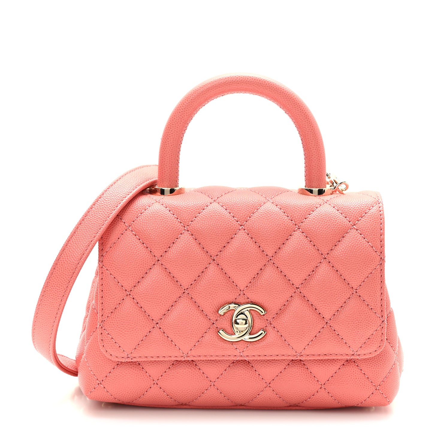 Caviar Quilted Extra Mini Coco Handle Flap Pink