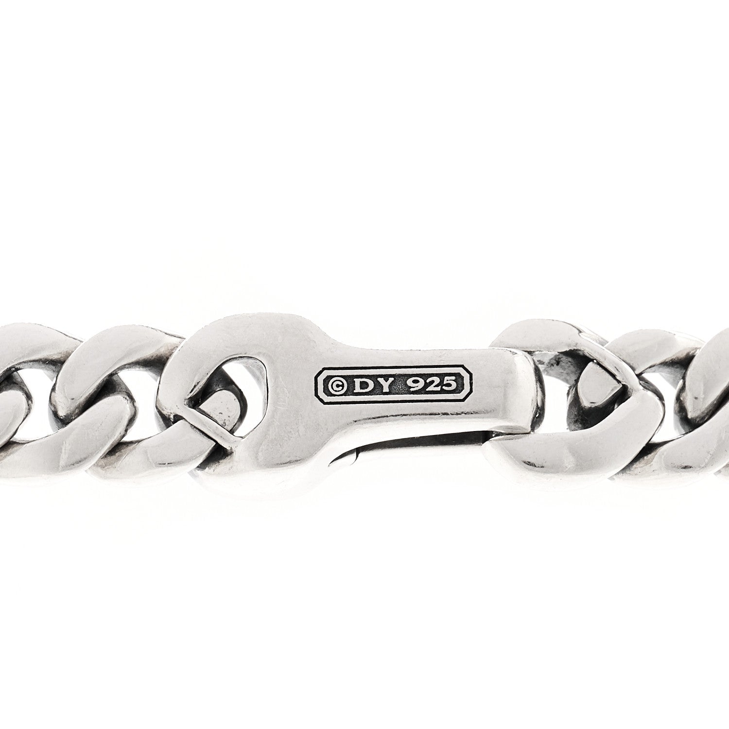David Yurman Sterling Silver Black Diamond 8mm Curb Chain Necklace 5 of 6