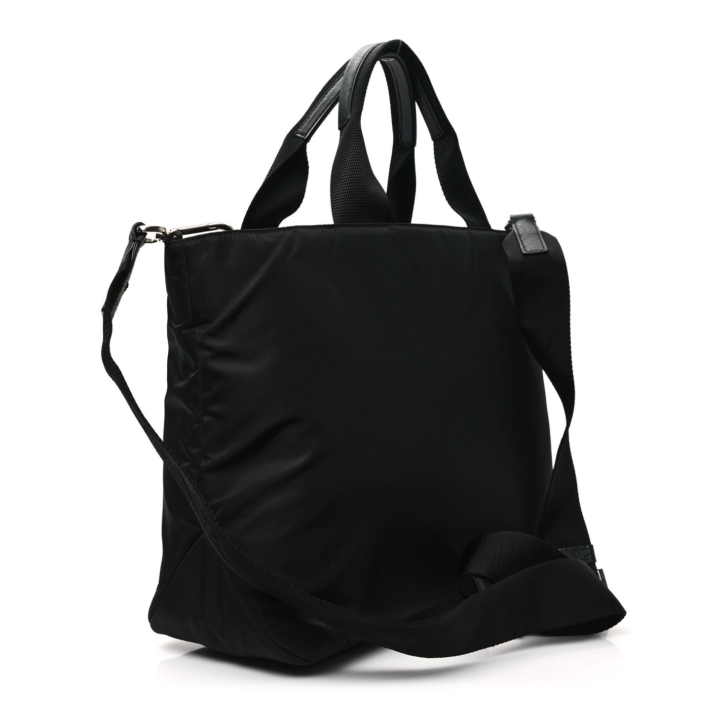 Nylon Vela East West Shopper Tote Black