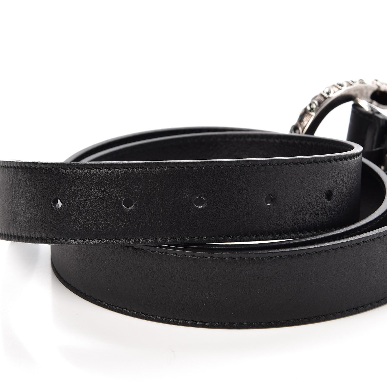 Gucci Moon Calfskin Crystal Dionysus 30mm Belt 95 38 Black Black Diamond 4 of 6