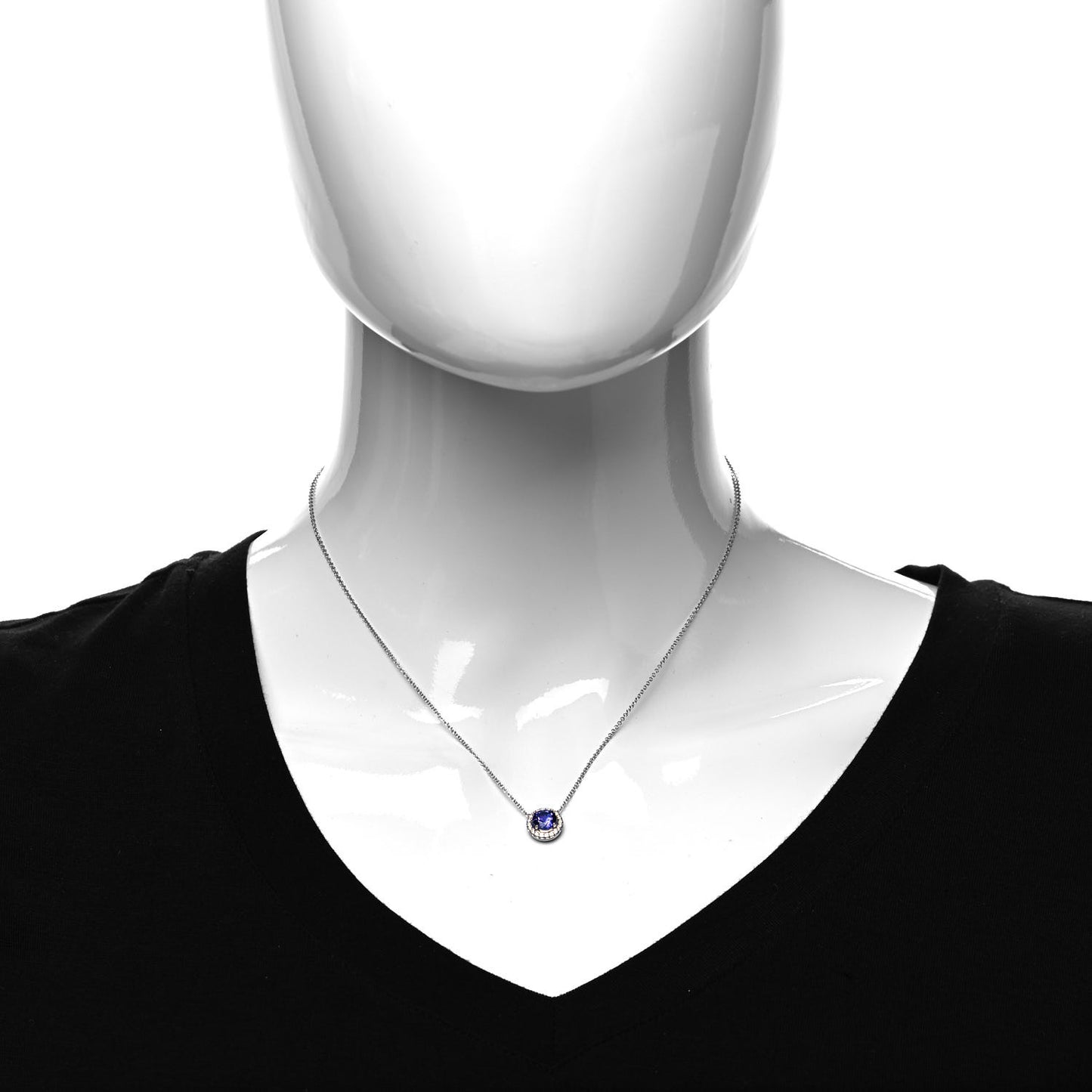 Platinum Diamond Tanzanite Soleste Pendant Necklace