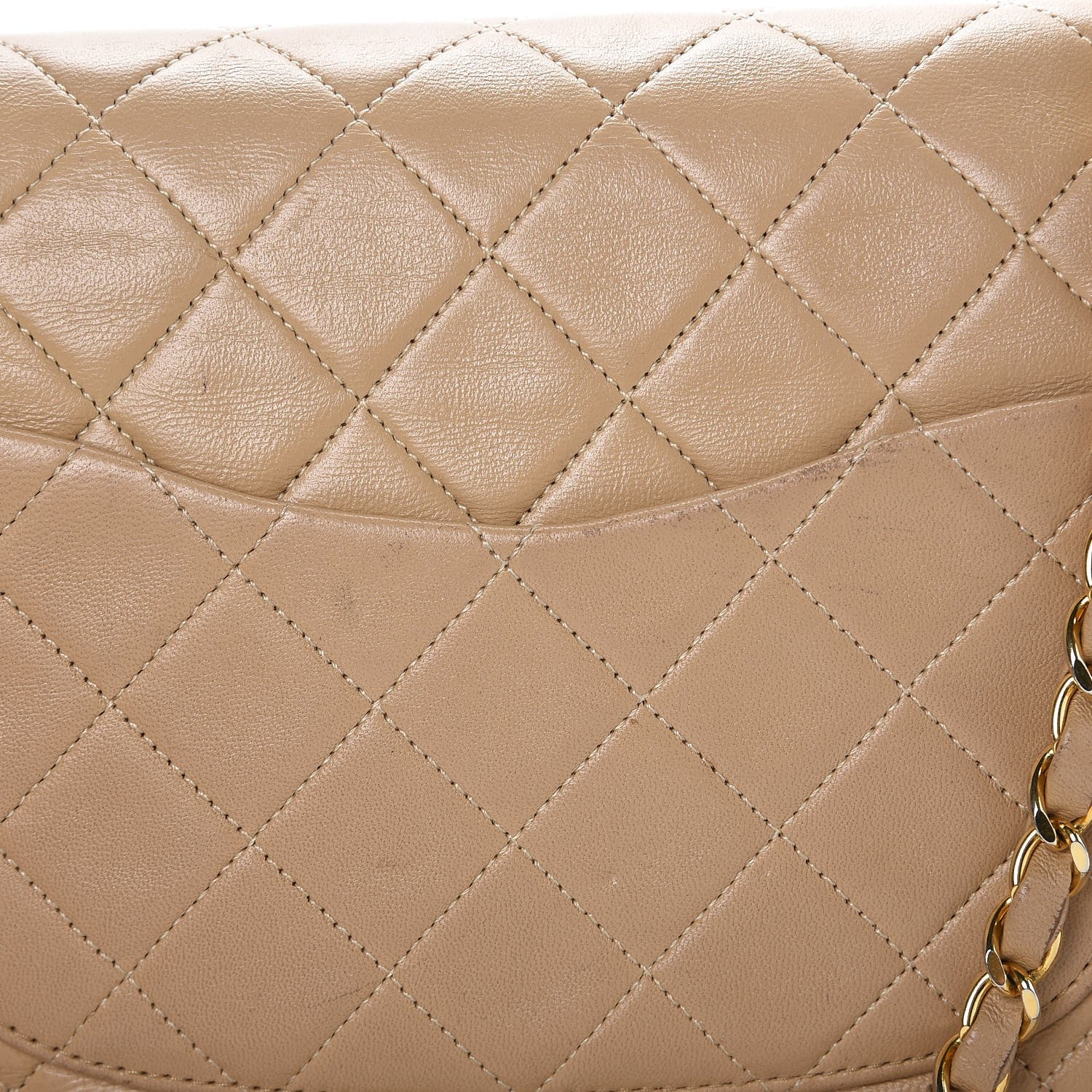 Chanel Lambskin Quilted Medium Double Flap Beige 16 of 16