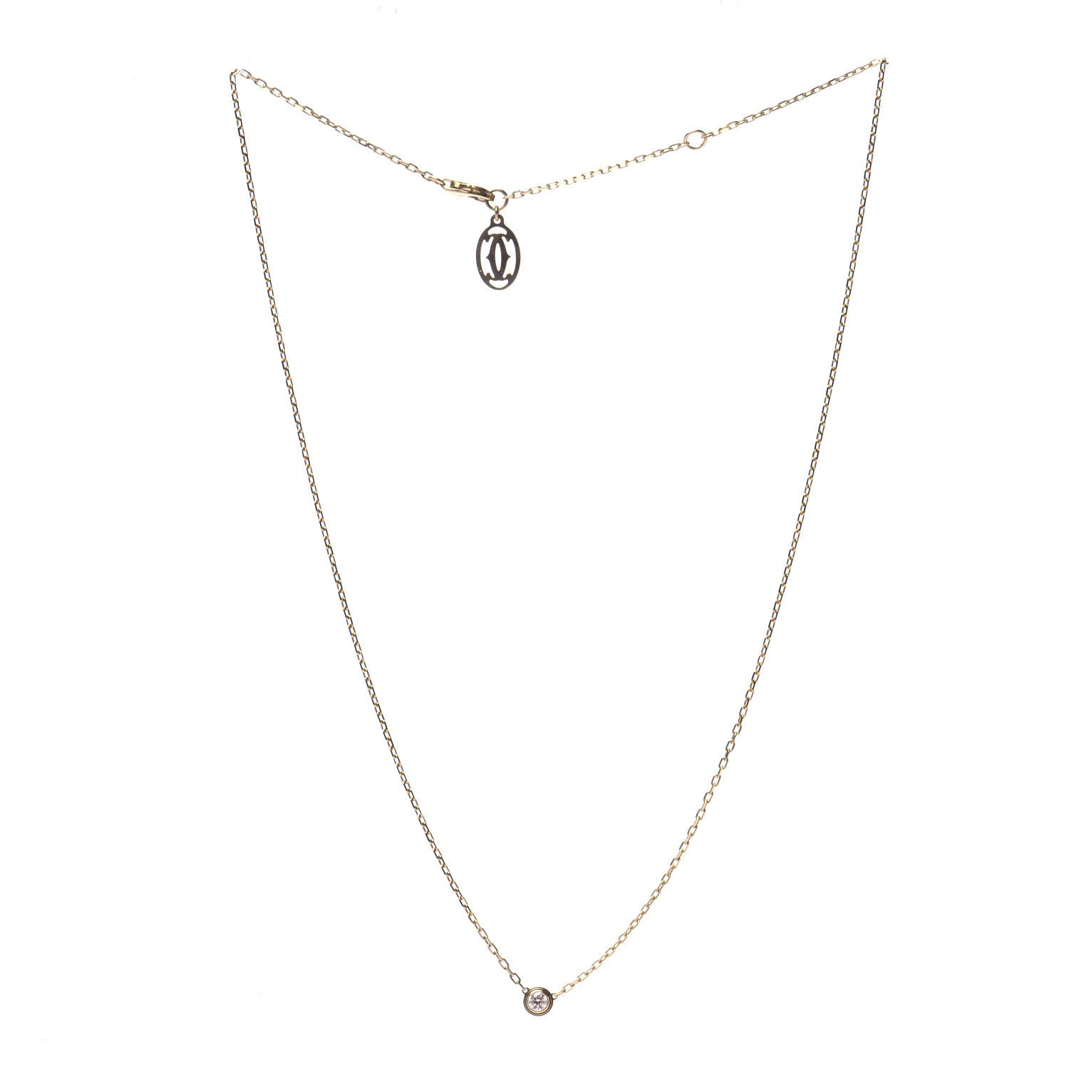 Cartier 18K Yellow Gold Diamond SM D'Amour Pendant Necklace 3 of 5