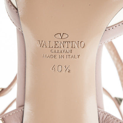 Valentino Garavani Patent Rockstud Ankle Strap Low Heel Pumps 40.5 Ivory Poudre 5 of 6