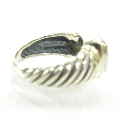 David Yurman Sterling Silver 14K Yellow Gold Peridot 7mm Noblesse Ring 54 7 5 of 6