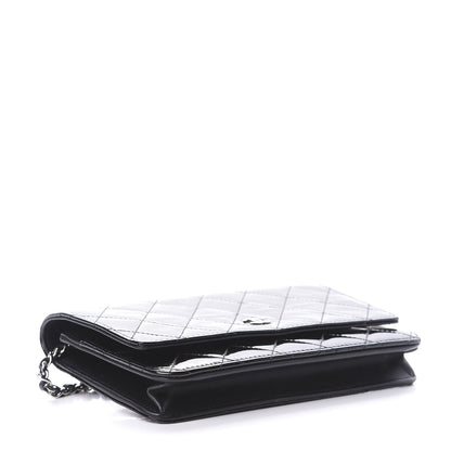 Chanel Patent Quilted Wallet On Chain WOC Black 4 of 15