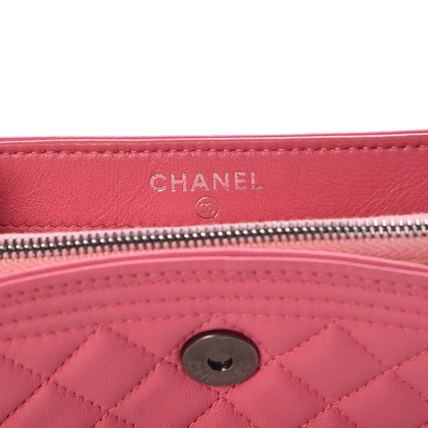 Chanel Lambskin Quilted Mini Boy Phone Holder Clutch Pink 6 of 8