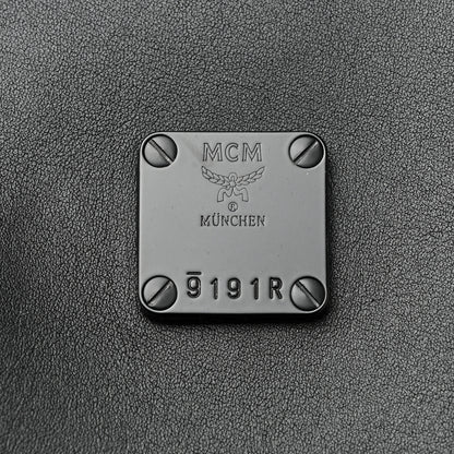 MCM Canvas Nappa Cubic Monogram Brandenburg Backpack Black White 8 of 11