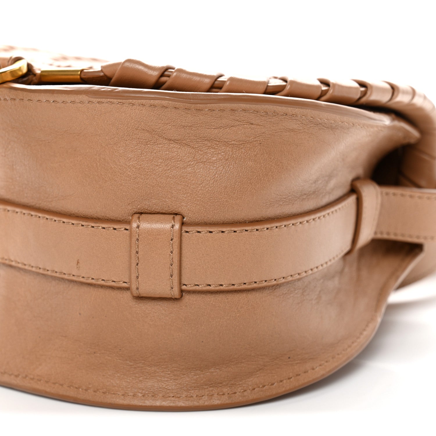 Chloe Smooth Calfskin Braided Small Marcie Saddle Bag Light Tan 9 of 11