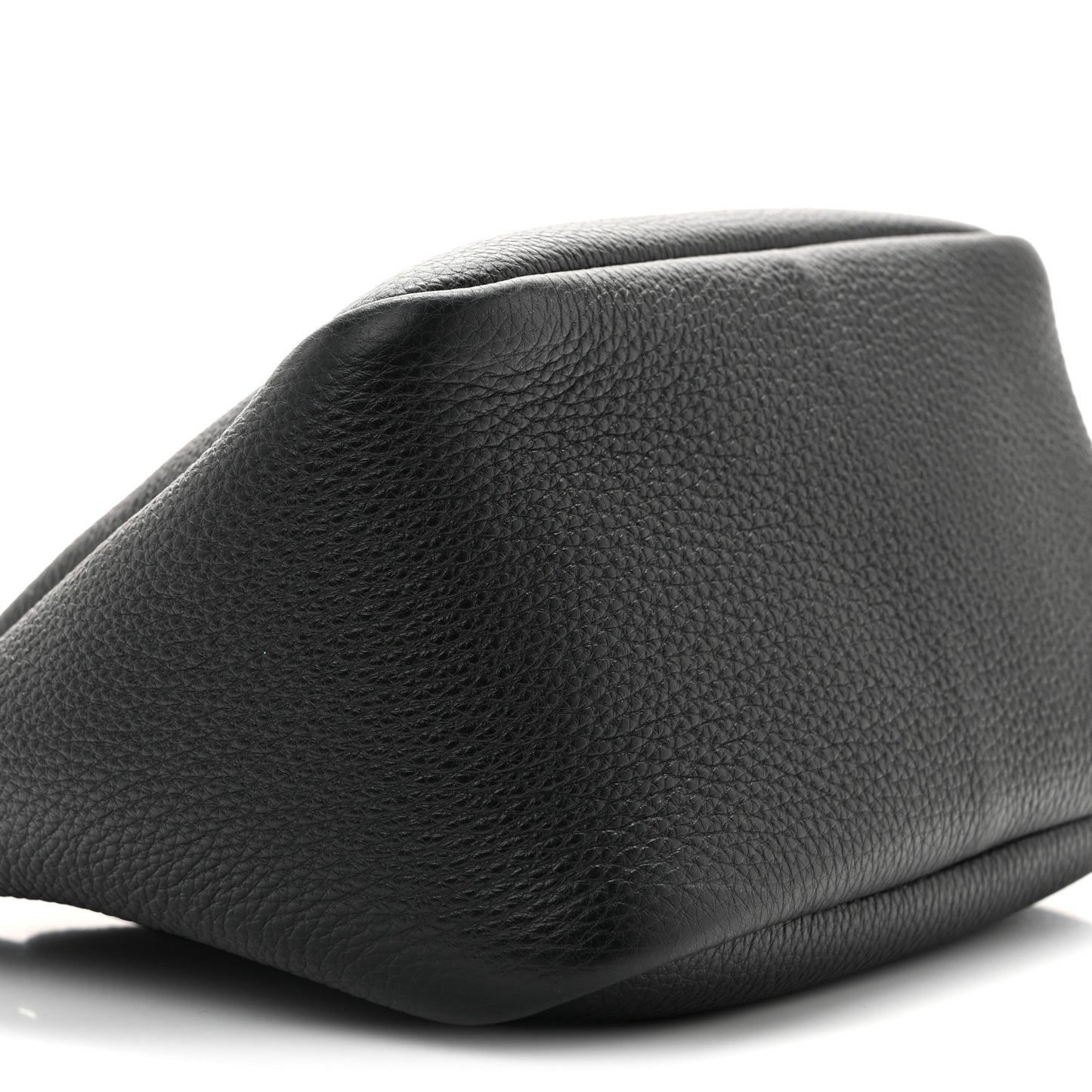 Vitello Daino Soft Mini Zippered Top Handle Bag Black