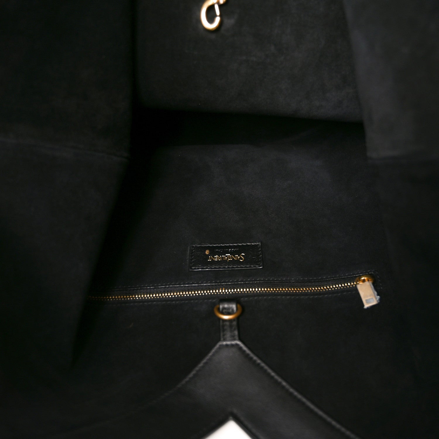 Saint Laurent Santorini Lux Calfskin Y Drawstring Tote Black 5 of 10