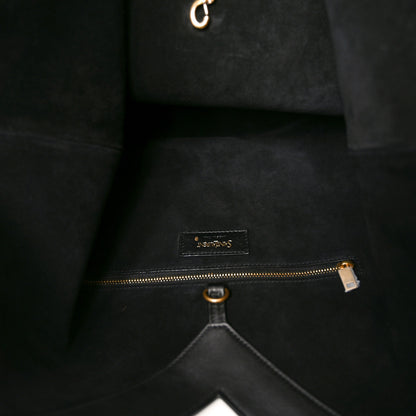 Saint Laurent Santorini Lux Calfskin Y Drawstring Tote Black 5 of 10