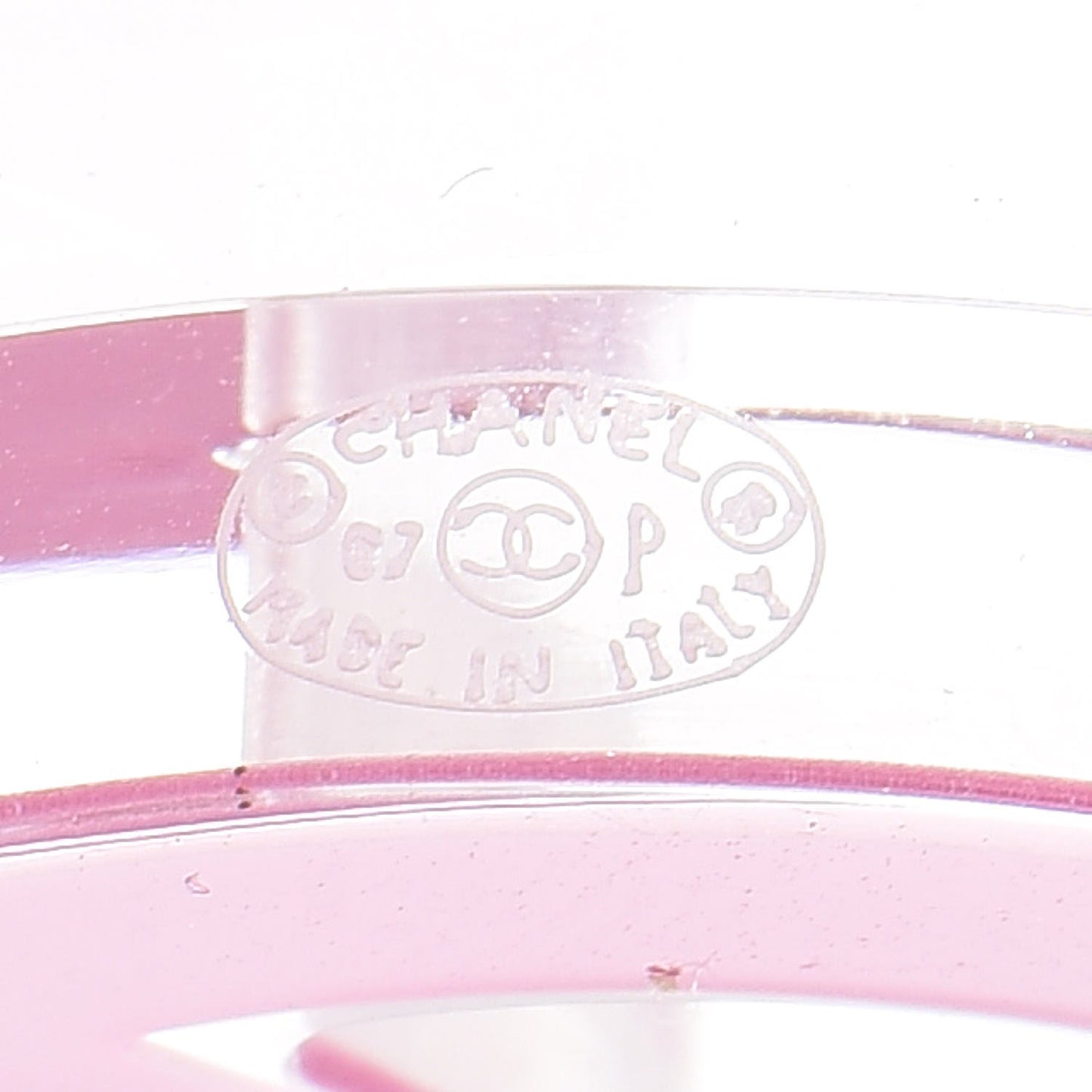 Lucite CC Drop Earrings Pink