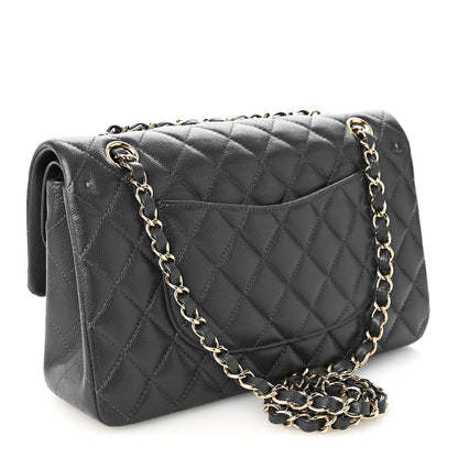 Chanel Caviar Quilted Medium Double Flap Dark Grey 3 of 10