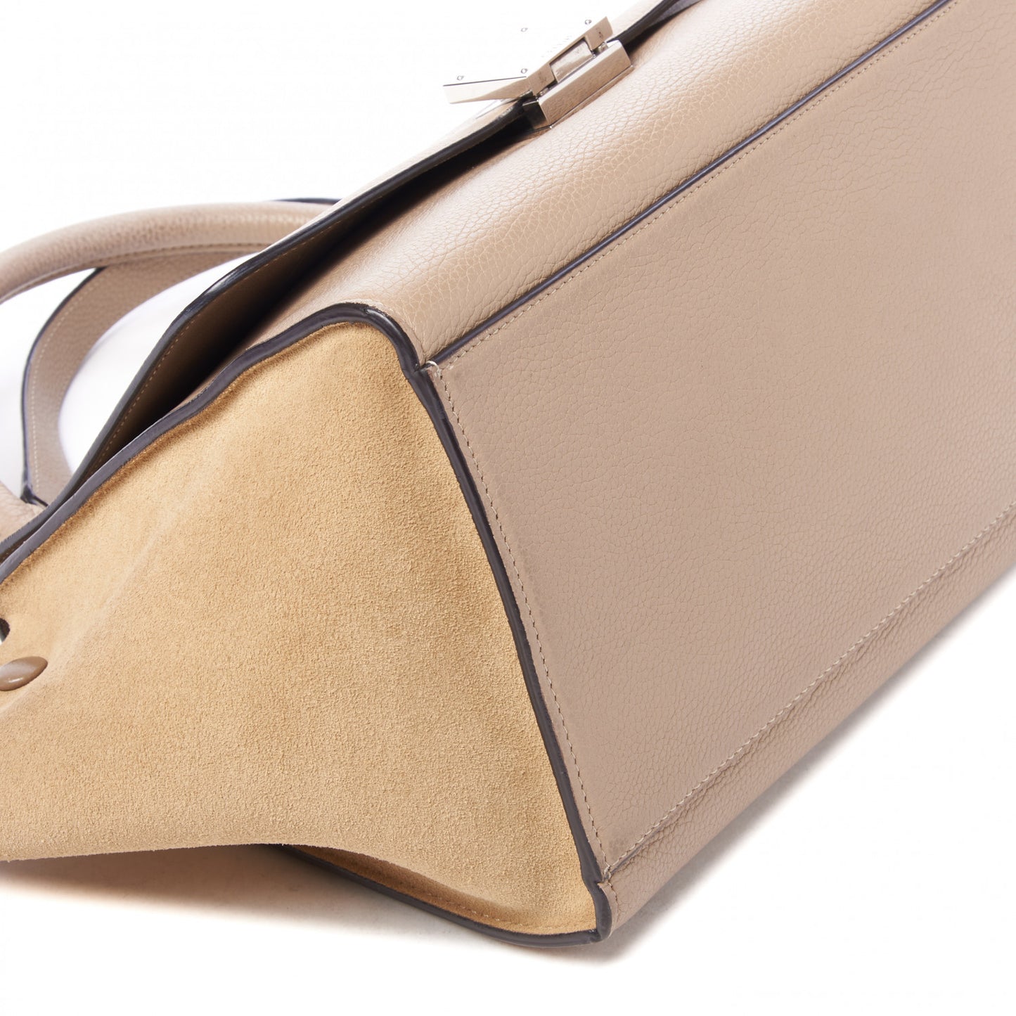 Drummed Calfskin Suede Medium Trapeze Dune