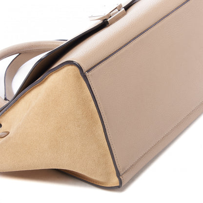 Celine Drummed Calfskin Suede Medium Trapeze Dune 5 of 9