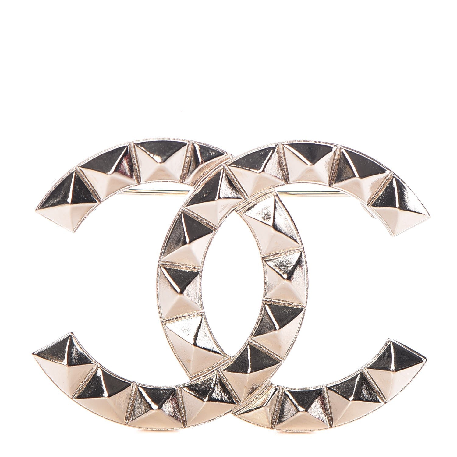 Chanel Studded CC Pin Brooch Gold 1 of 5