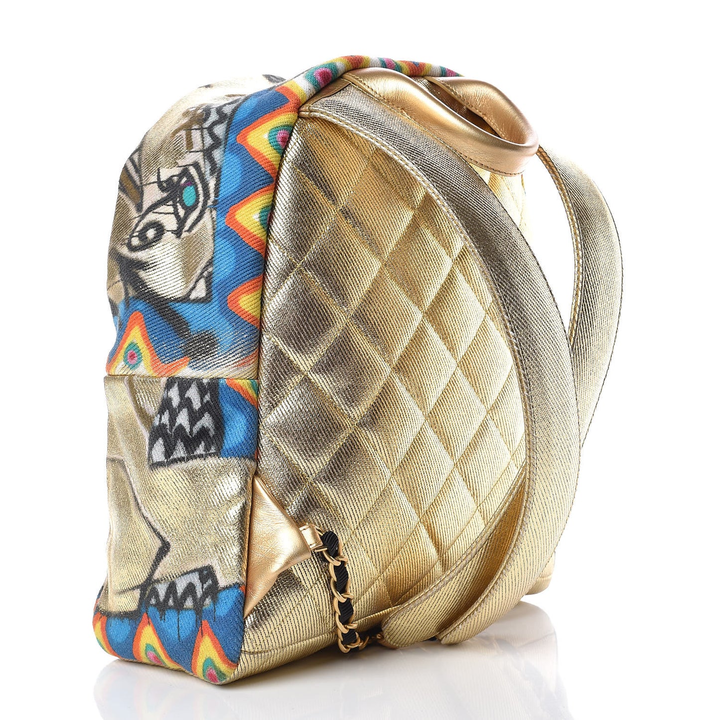 Graffiti Printed Canvas Street Spirit Backpack Multicolor