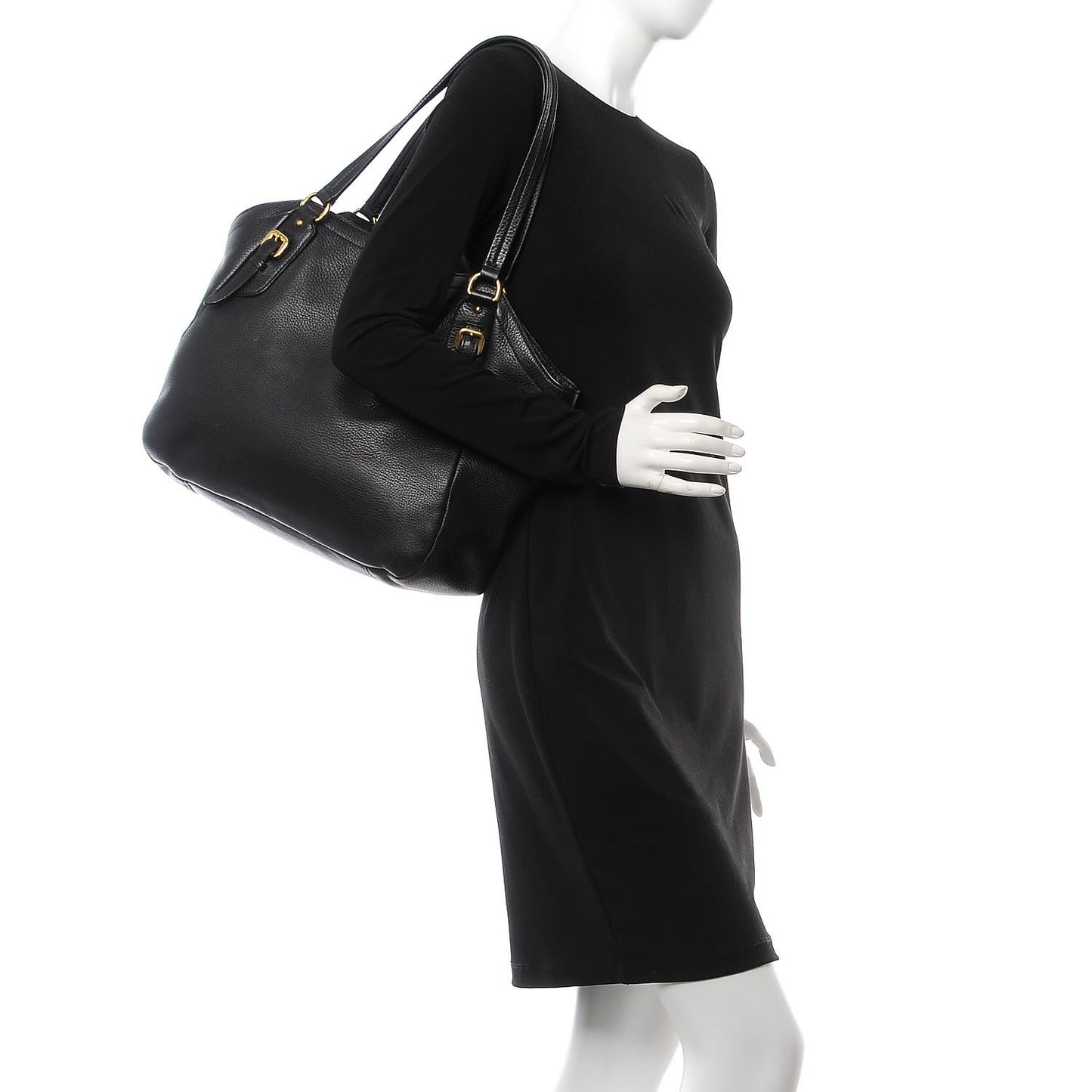 Vitello Daino Tote Black