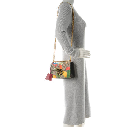 Gucci GG Supreme Monogram Tian Small Padlock Shoulder Bag Beige Multicolor New Acero 2 of 7