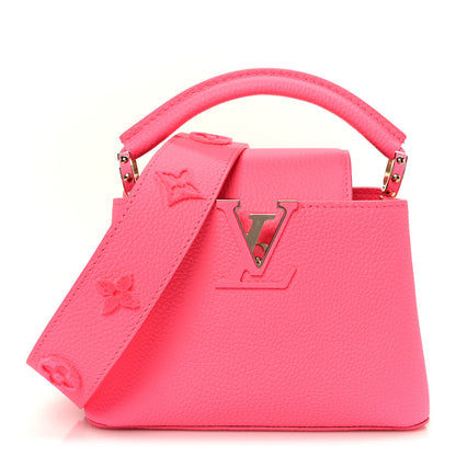 Louis Vuitton Taurillon Monogram Tuffetage Capucines Mini Fluo Pink 1 of 10