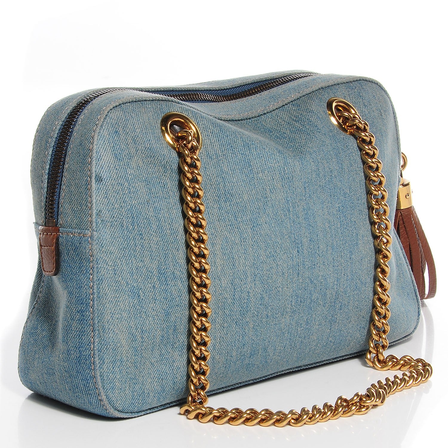 Gucci Denim Small Soho Bowler Blue 3 of 9