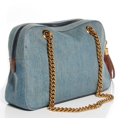 Gucci Denim Small Soho Bowler Blue 3 of 9