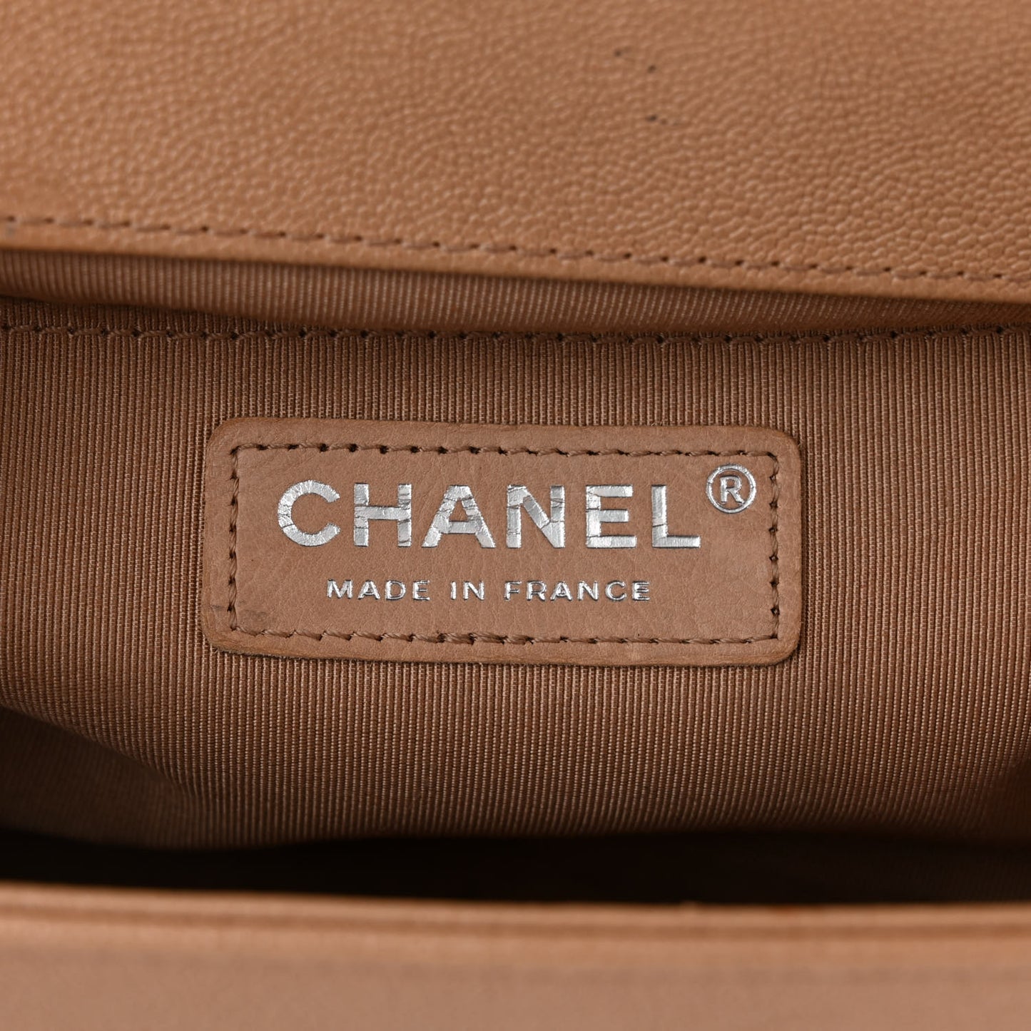 Caviar Quilted Medium Boy Flap Beige