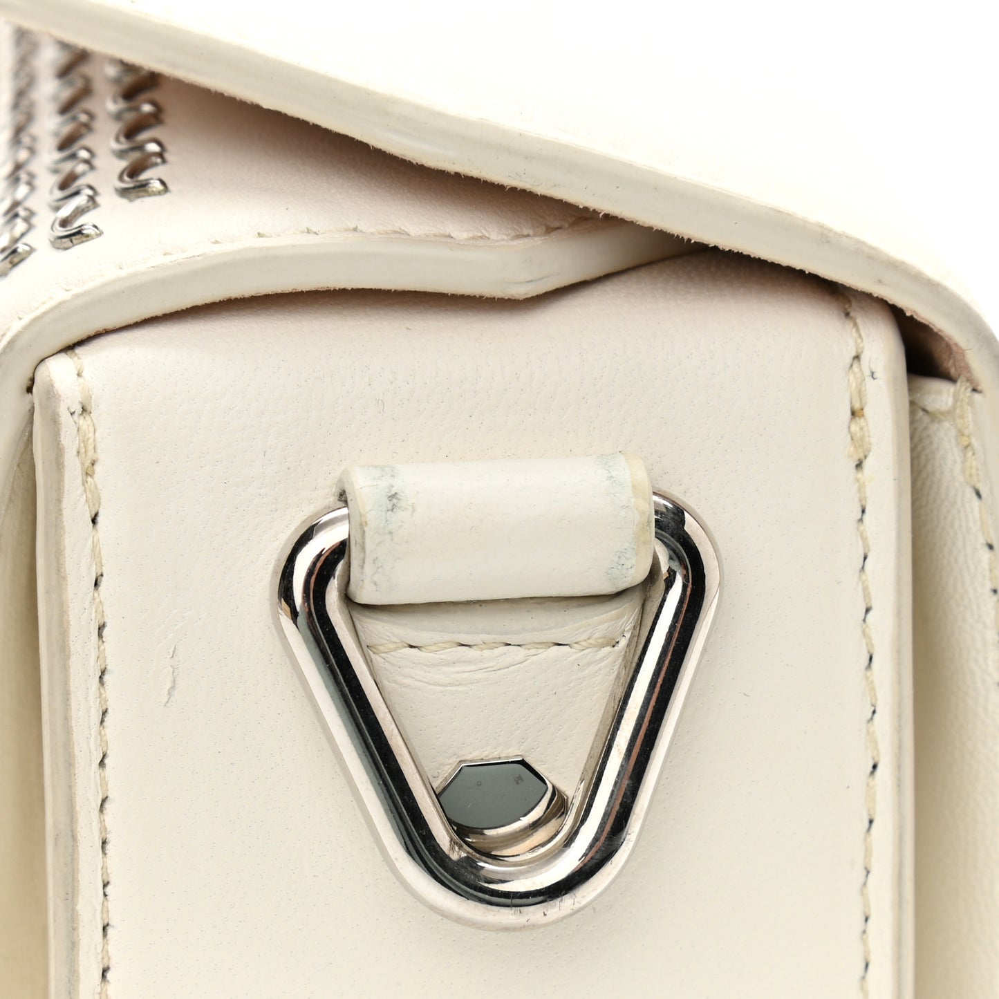 Calfskin Box Shoulder Bag 16 Cream