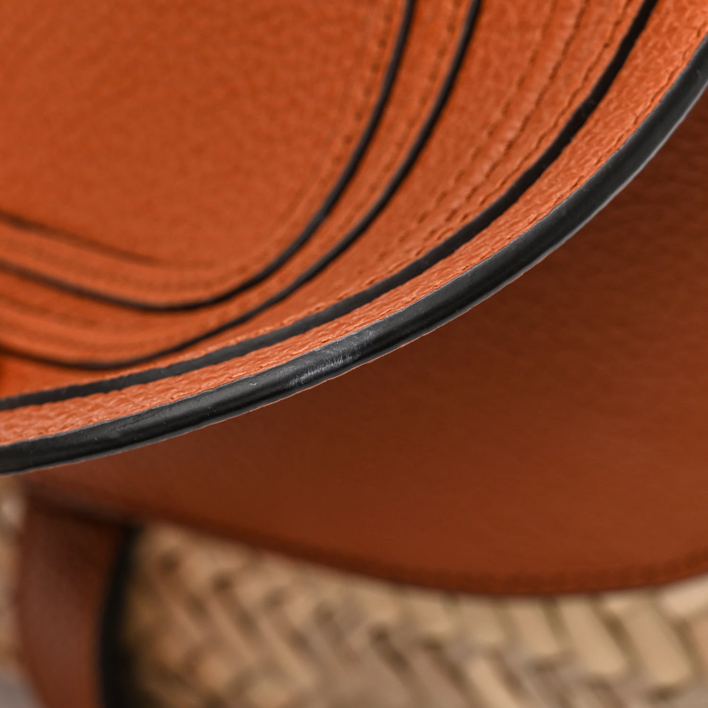 Raffia Small Grain Calfskin Medium Marcie Basket Tan