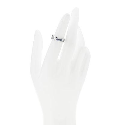 Tiffany 18K White Gold Blue Sapphire Atlas Ring 48 4.5 2 of 5