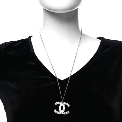 Chanel Baguette Crystal Large CC Necklace Silver 2 of 5