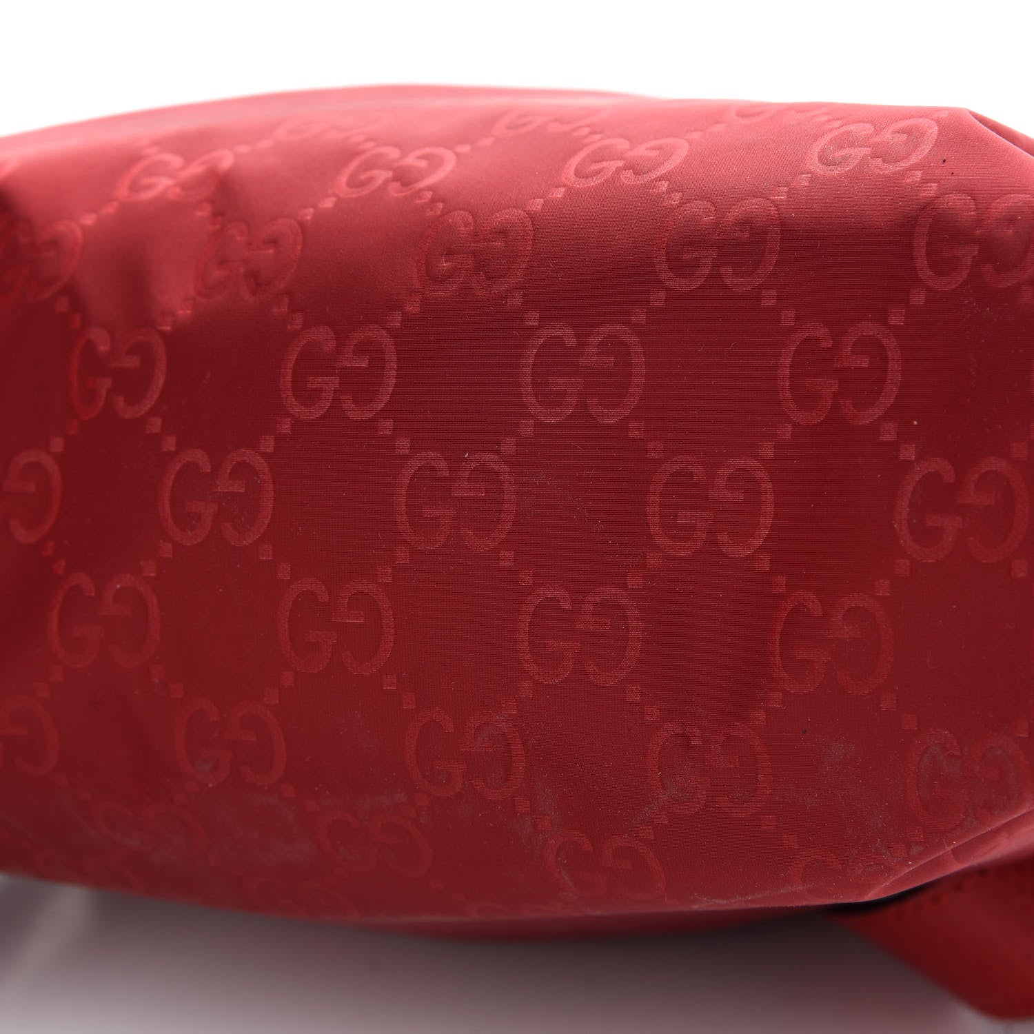 Gucci Nylon Monogram Dollar Calfskin Flat Messenger Bag Vibrant Red 11 of 11