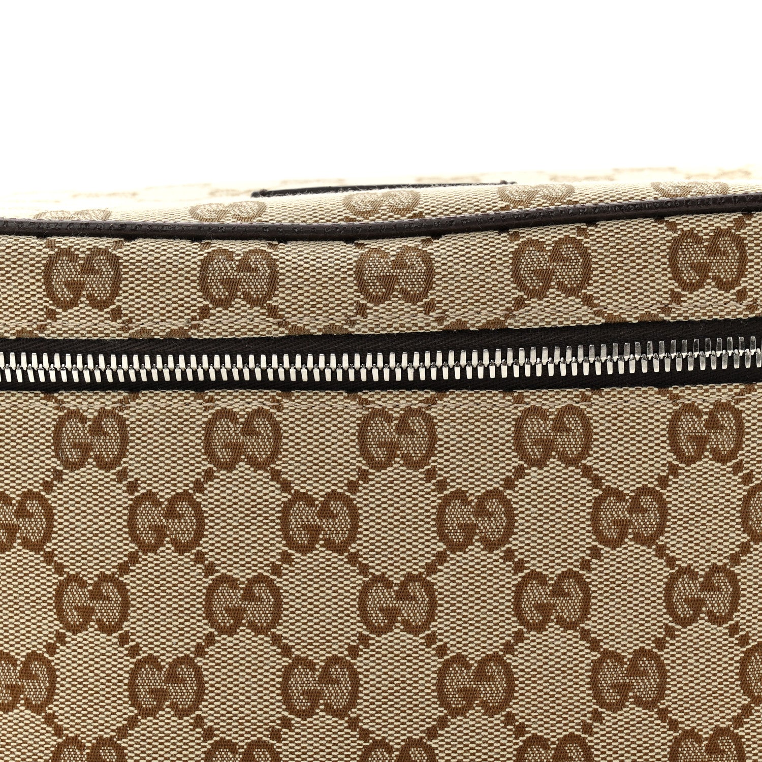 Gucci Monogram Dollar Calfskin Waist Pouch Beige Ebony Testa di Moro Marrone Scuro 8 of 10