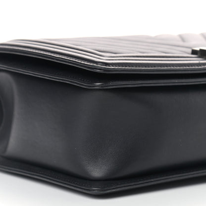 Chanel Calfskin Chevron Quilted New Medium Boy Flap Black 8 of 11
