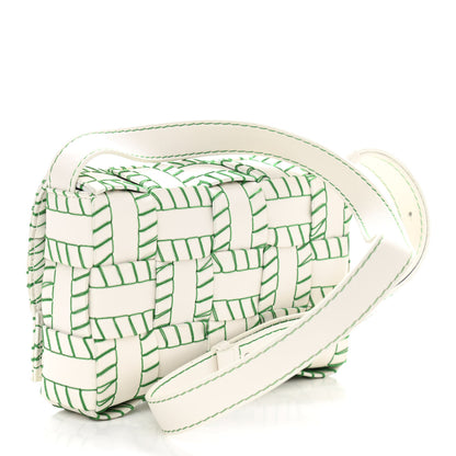 Bottega Veneta Lambskin Maxi Intreccio Overlock Stitched Cassette Crossbody Bag White Parakeet 3 of 9