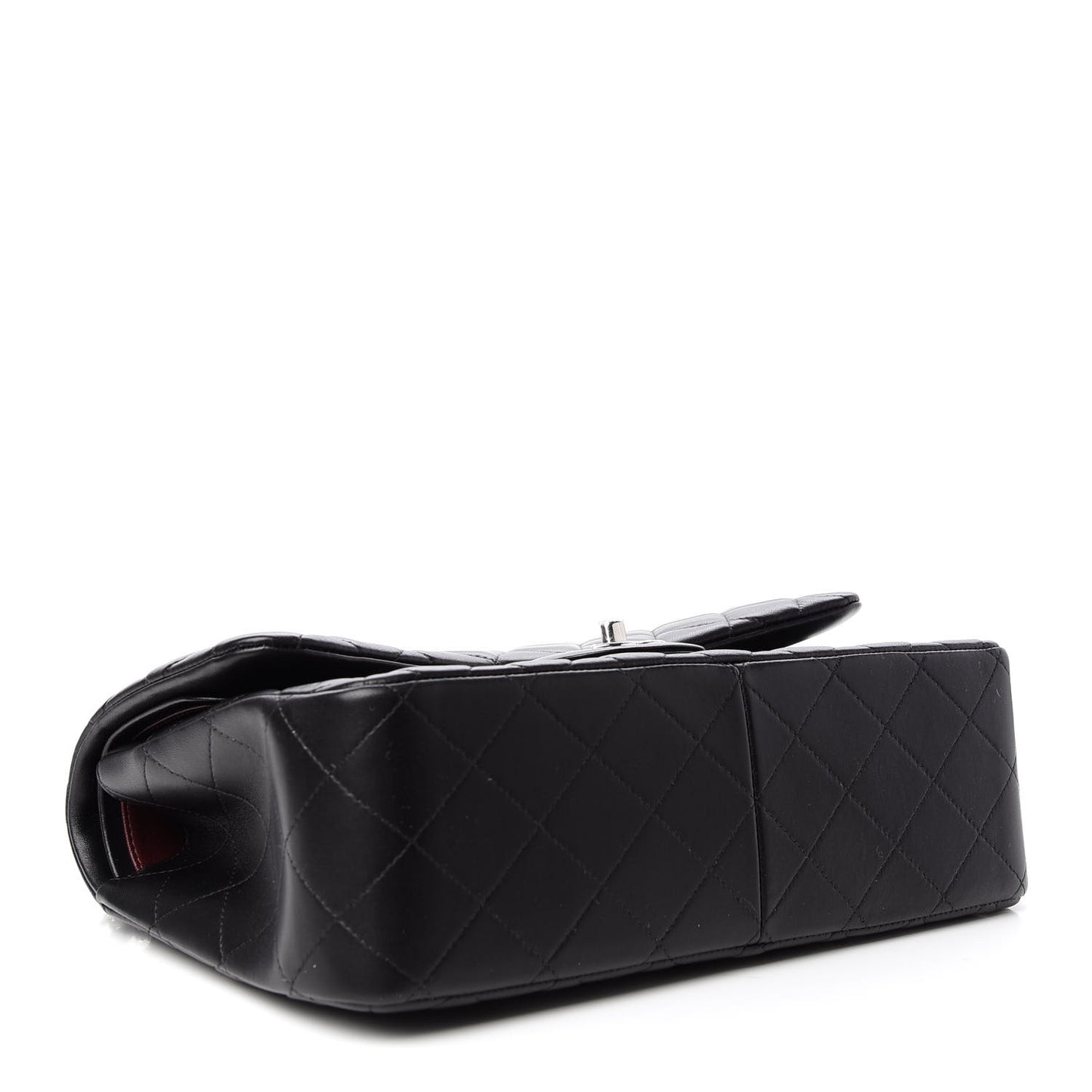 Lambskin Quilted Jumbo Double Flap Black