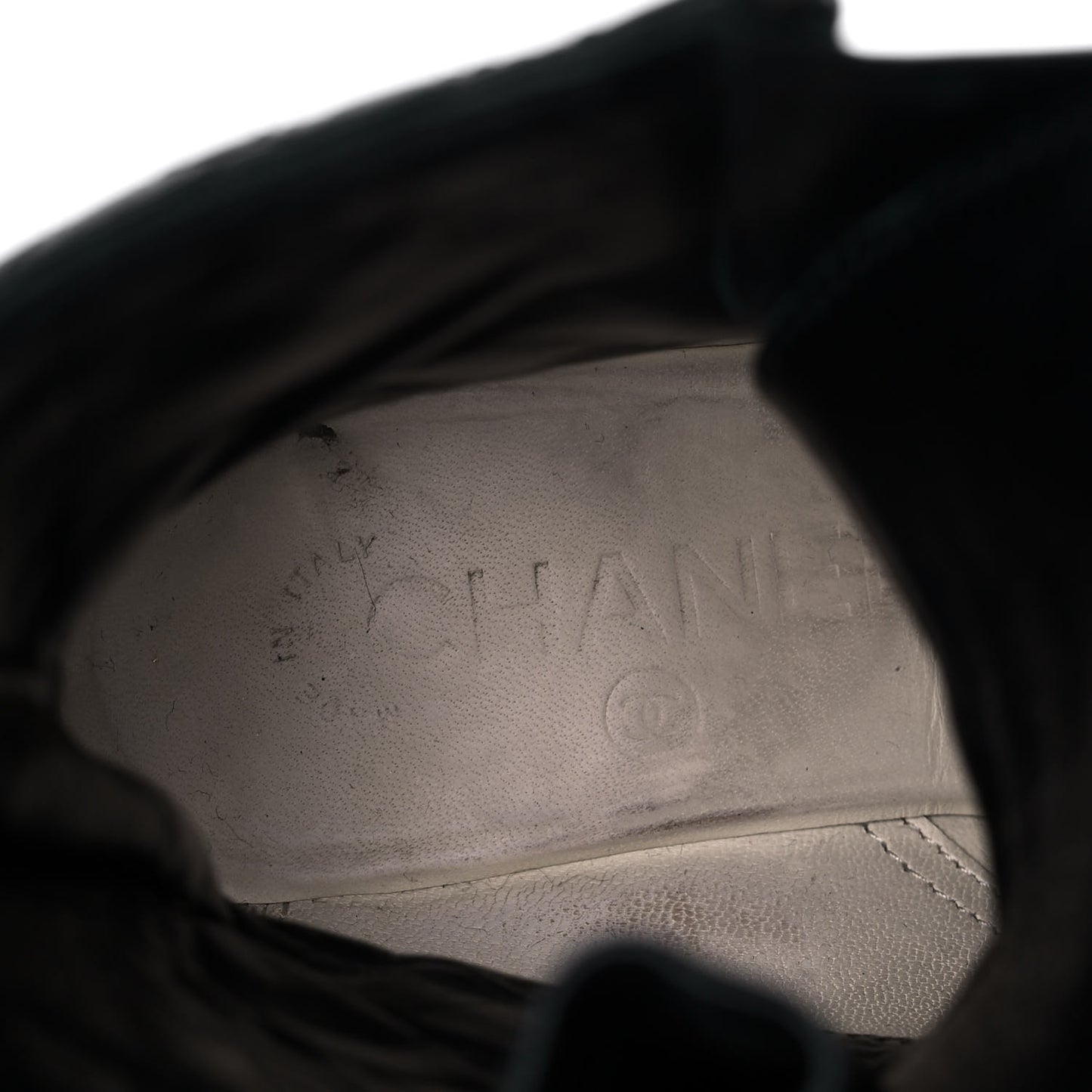 Calfskin Quilted Lace Up Combat Boots 36 Black