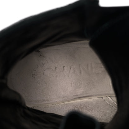 Chanel Calfskin Quilted Lace Up Combat Boots 36 Black 7 of 8