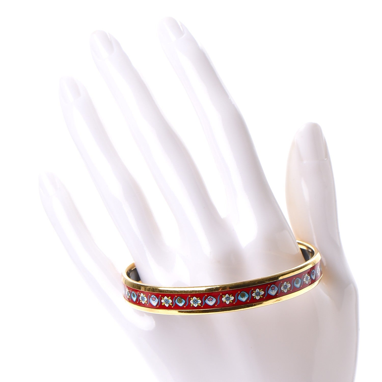 Hermes Enamel Printed Narrow Bracelet 62 2 of 5