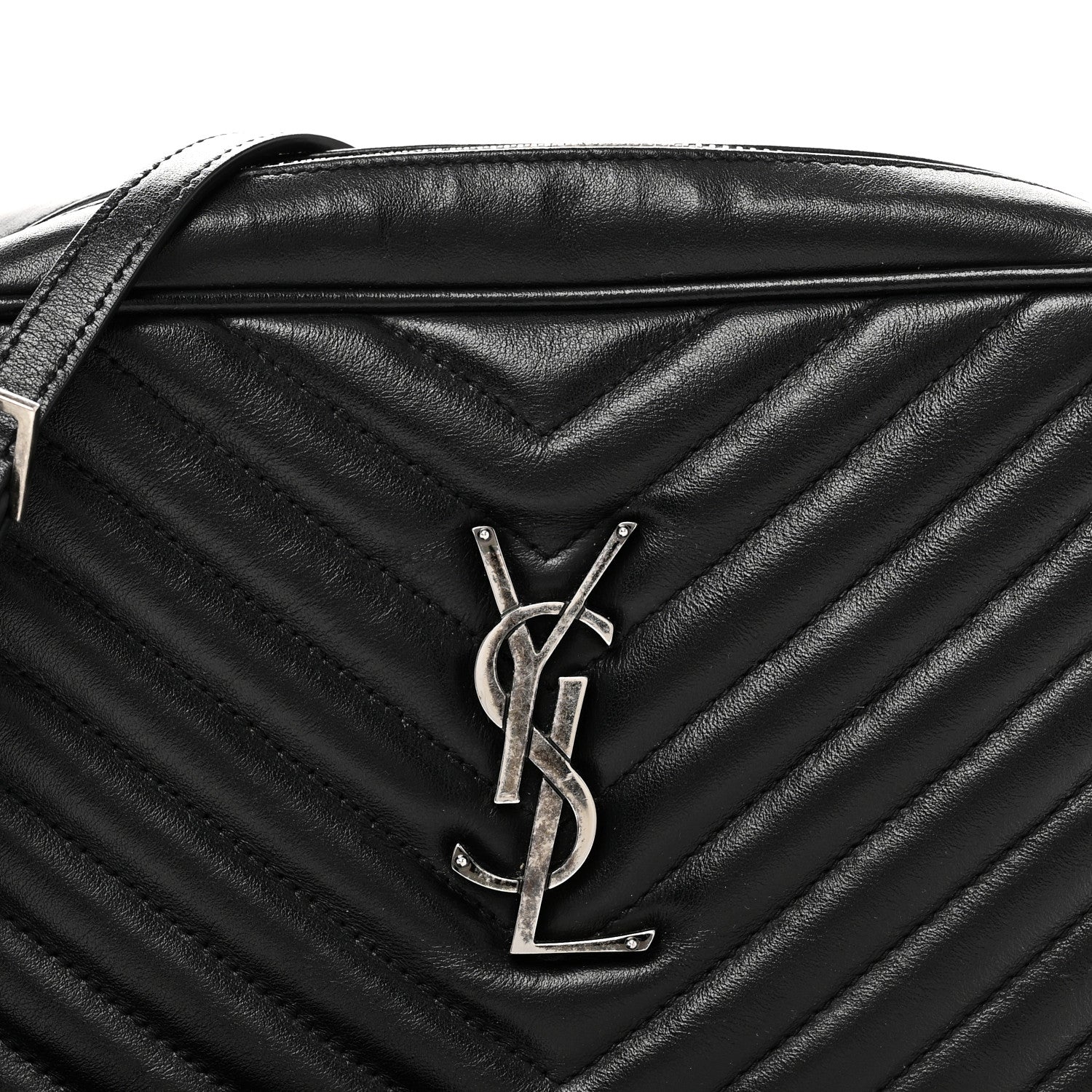 Saint Laurent Calfskin Matelasse Monogram Lou Camera Bag Black 8 of 10