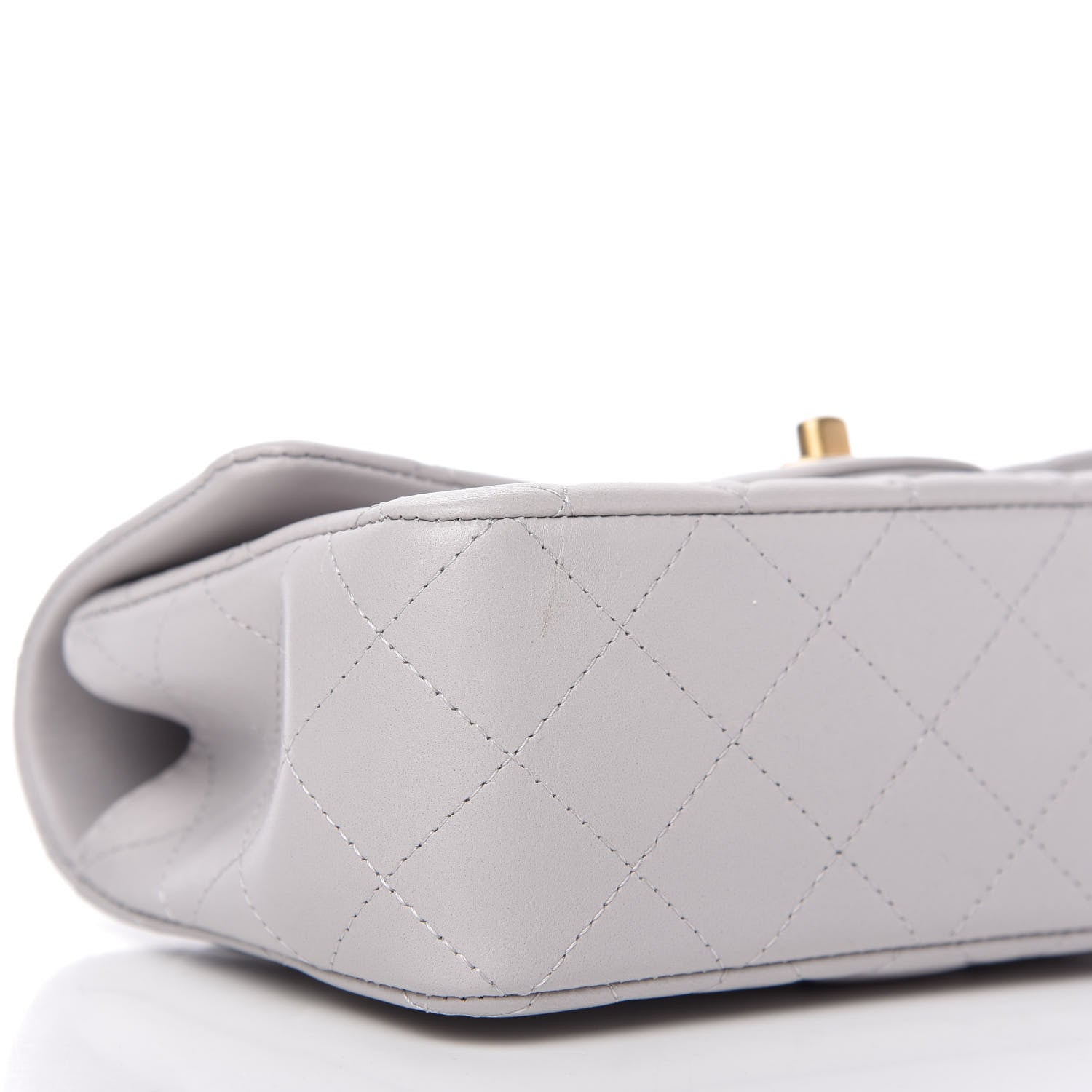 Chanel Lambskin Quilted Mini Top Handle Rectangular Flap Grey 6 of 10