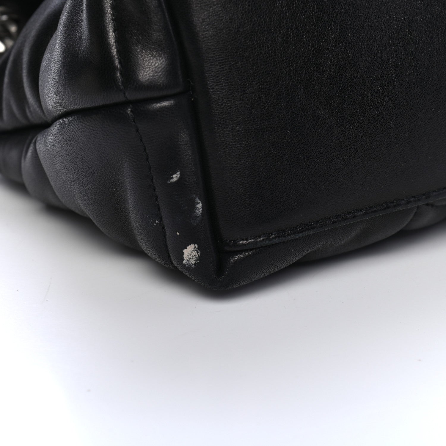 Saint Laurent Lambskin Quilted Small Loulou Puffer Monogram Chain Satchel Black 10 of 10