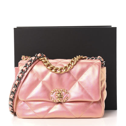 Chanel Iridescent Calfskin Quilted Medium 19 Flap Pink 11 of 11