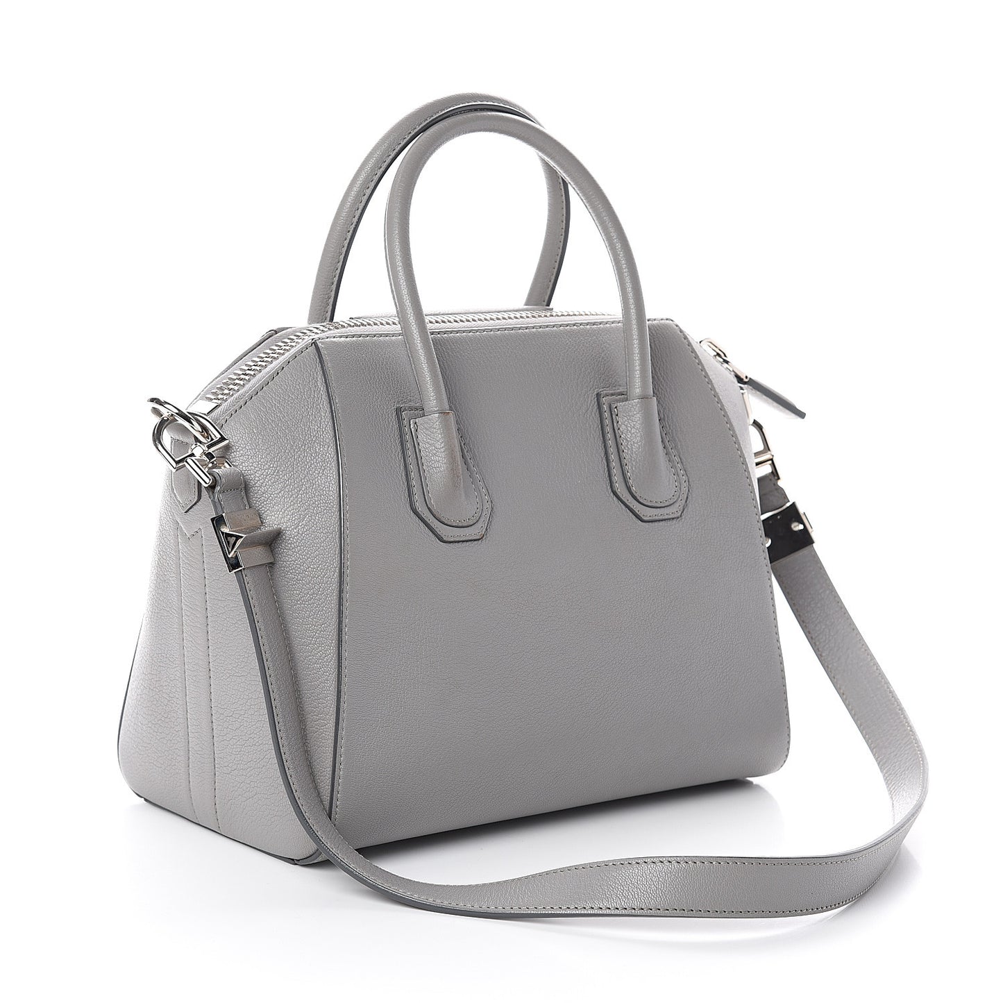 Sugar Goatskin Small Antigona Pearl Grey