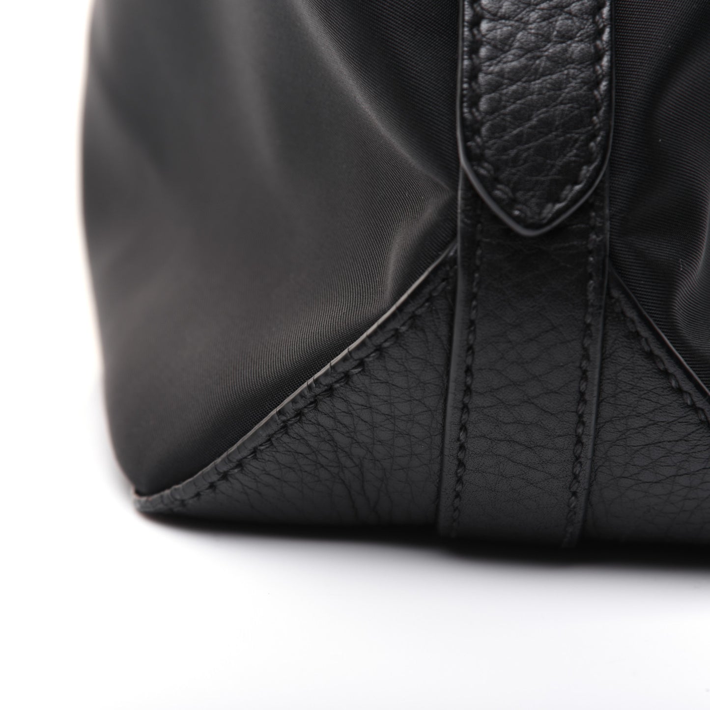 Tessuto Nylon Calfskin Hobo Black