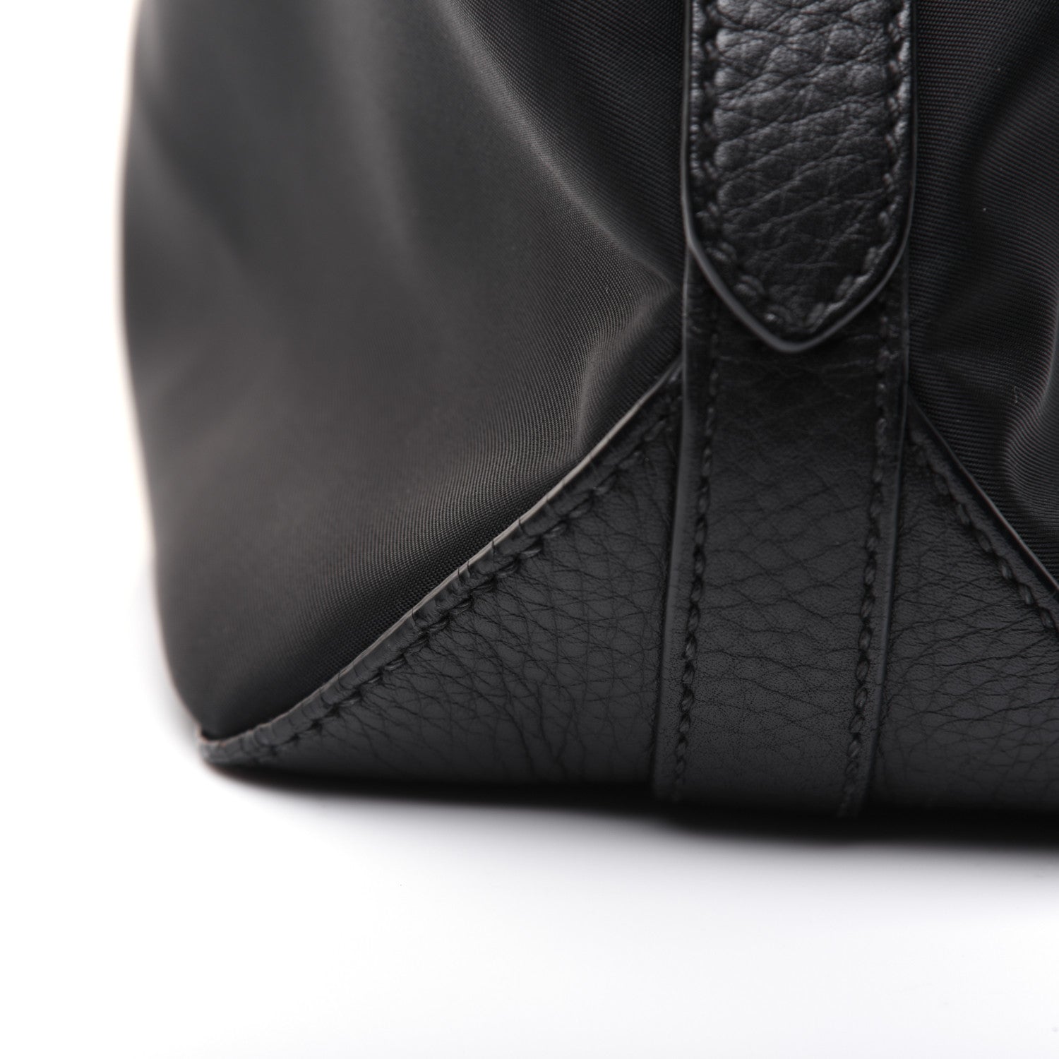Prada Tessuto Nylon Calfskin Hobo Black 16 of 25