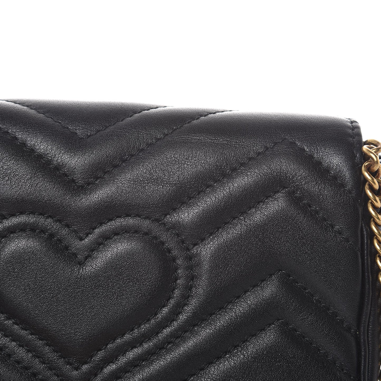 Calfskin Matelasse Super Mini GG Marmont Shoulder Bag Black