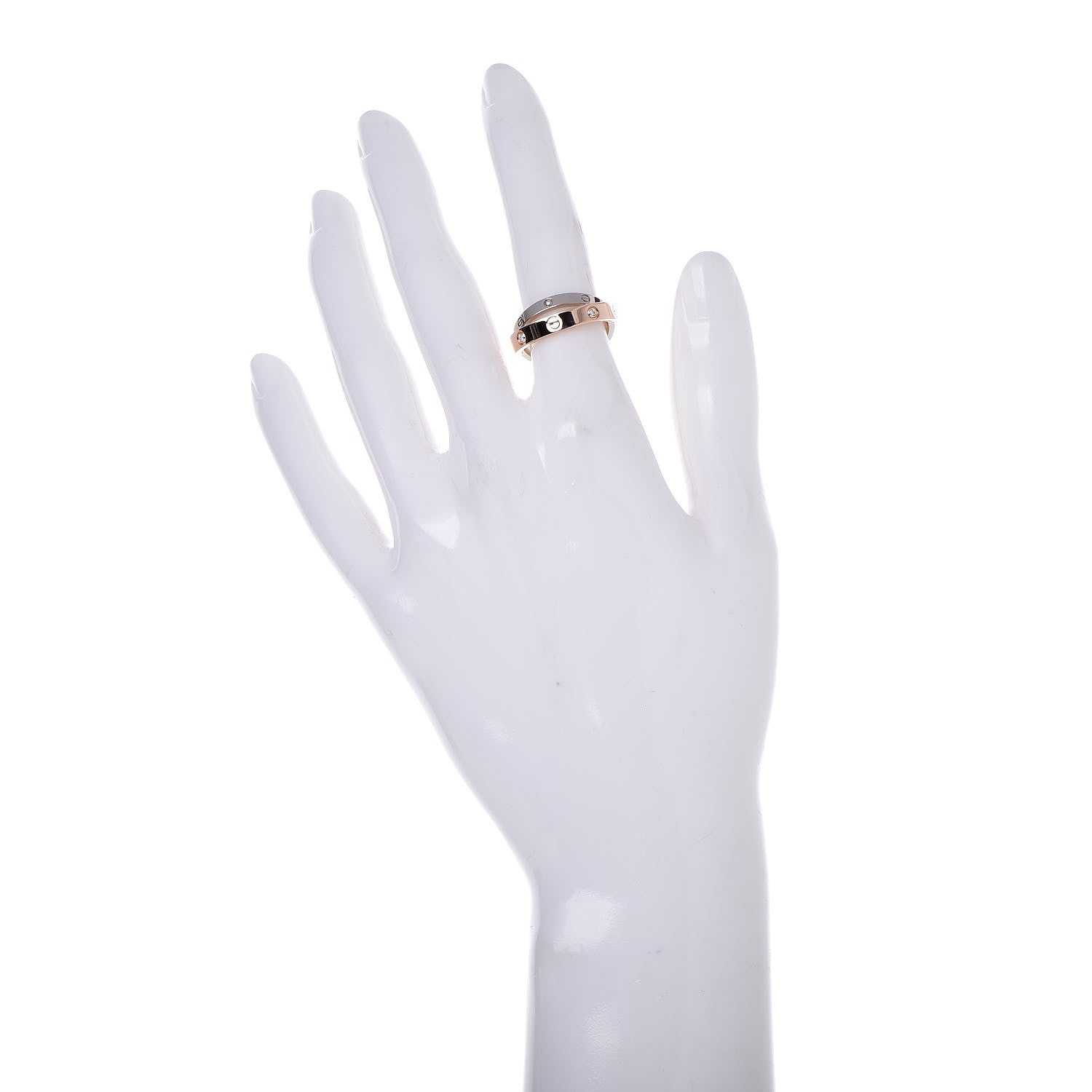 Cartier 18K Pink White Gold 6 Diamonds LOVE Ring 49 4.75 2 of 5
